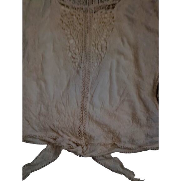Democracy Wmns top sz XL crochet lace + embroidery+ camisole100% cotton see meas - Picture 3 of 11